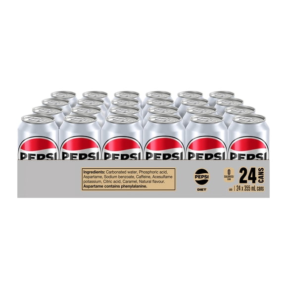 Pepsi Diet Cola 355mL cans, pack of 24