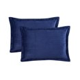 thumbnail image 3 of Nestl Duvet Cover Set, Reversible Front Cut Plush Fleece Design & Back Brushed Soft Microfiber for Comforters, 3 PC Set with Zipper Closure & Ties, Duvet Cover Queen, Navy, 3 of 8