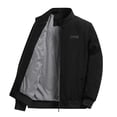 thumbnail image 2 of LOVZFMLL Jackets for Men's Solid Color Corduroy Long Sleeved Pocket Stand Up Collar Jacket Coat, 2 of 3