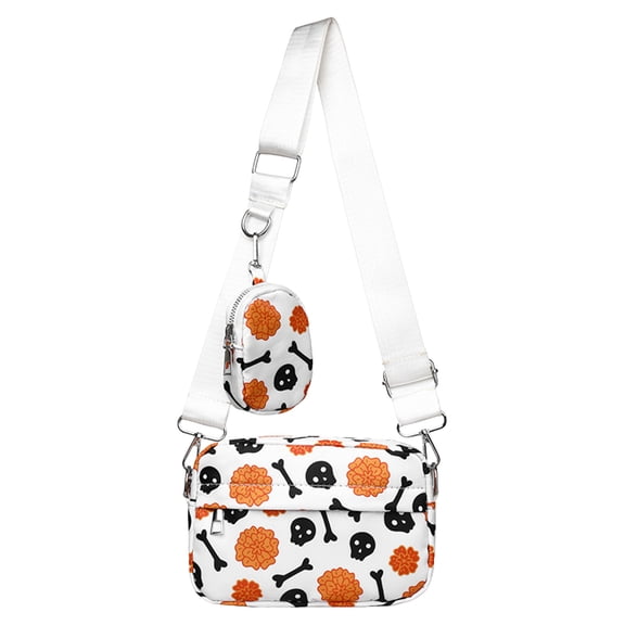 Sac à Bandoulière Léger Imprimé d'Halloween pour Téléphone Cellulaire, Sac Bandoulière Deux Pièces