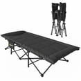thumbnail image 1 of Outsunny Lit de Camp pour Adultes avec Coussin Rembourré, Noir, 1 of 10
