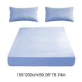 thumbnail image 3 of Cagogo Fitted Sheet Set, Non Slip Double Bed Sheet 200x150cm with Pillowcases, All Inclusive Mattress Protector Cover, Soft Polyester Fiber Bedding for Sleeping Home Hotel, 3 of 6