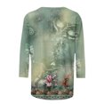 thumbnail image 5 of T-shirts pour Femmes T-shirt Ample Imprimé de Mode pour Femmes Blouse à Manches 3/4 Col Rond Hauts Décontractés Blouses pour Femmes Été en Liquidation, 5 of 5