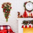 thumbnail image 1 of Christmas Tree Rattan Upside Down Christmas Decorations Artificial Flower Bows Door Hanger for Fireplace and Living Room, 1 of 10