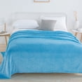 thumbnail image 1 of COFEST Couverture en Flanelle Colorée Couverture en Flanelle Corail Couverture en Molleton Couverture Cadeau Couverture Unie Couverture de Yoga, Convient aux Pièces avec Réfrigération Bleu, 1 of 8