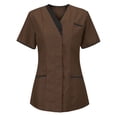 thumbnail image 1 of Baysbule Tunique d'Infirmière à Col en V pour Femmes Uniforme de Clinique Protecteur de Travail à Manches Courtes avec Poches, 1 of 2