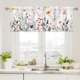 thumbnail image 1 of Hxlamzoo Thermal Insulating Short Floral Window Valance Curtains for Bathroom, Kitchen, Cafe Decor - 52x18 Inch, Colorful Flowers Leaves Plants Design, 1 of 6