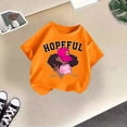 thumbnail image 3 of T-shirts Filles Été Cool Imprimé Graphique Col Rond Manches Courtes Décontracté Hauts Orange 5-6 Ans, 3 of 3