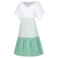 thumbnail image 4 of QIPOPIQ Robes pour Femmes Robe Midi à Manches Courtes à Étages Tendance Aguichant Décontractée Robes Robe d'Été Sans Manches Col Rond Unie Robe à Fente Offres 2023, 4 of 6