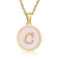 thumbnail image 1 of Colliers, Collier Lettre Coquille Mignonne pour Filles, Pendentifs Pièce pour Filles en Acier Inoxydable Colliers Initiale pour Femmes Bijoux Rond, 1 of 7