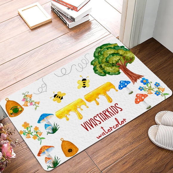 Bee Festival Welcome Doormats Home Carpets, Decorative Living Room Carpets, Anti-Slip Feature, Vibrant Design, for Entryways, Stylish Home Decor, Welcome Mat, Indoor Floor Covering Hzhnb