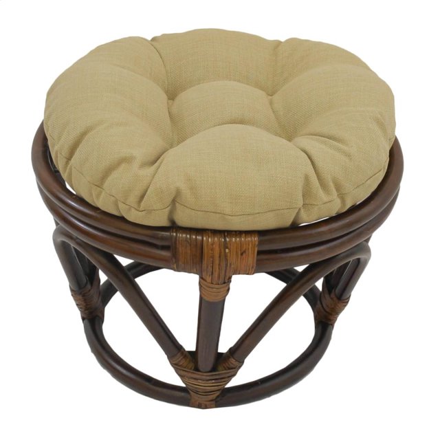 18-inch Round Spun Polyester Tufted Footstool Cushion