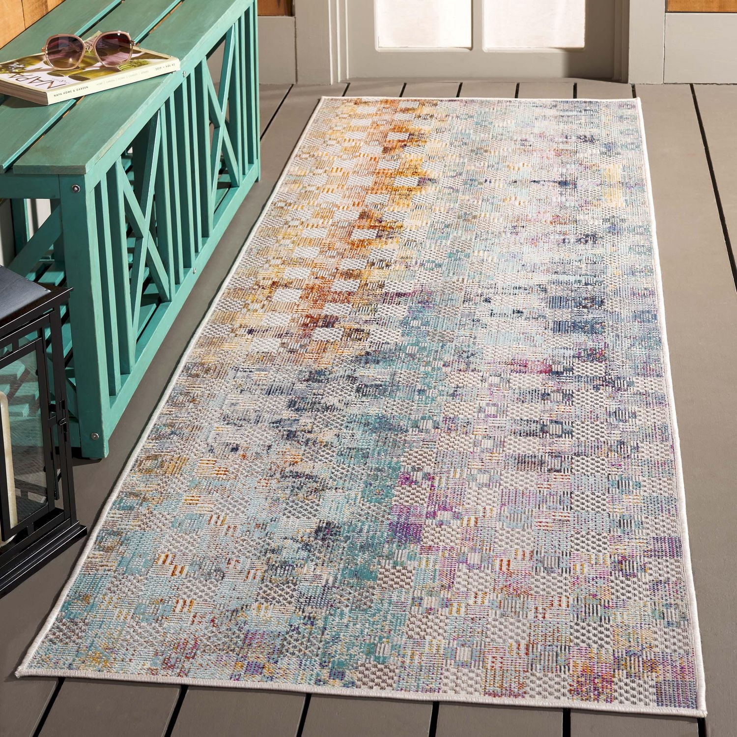 SAFAVIEH Rainbow Jamel Abstract Indoor/Outdoor Area Rug
