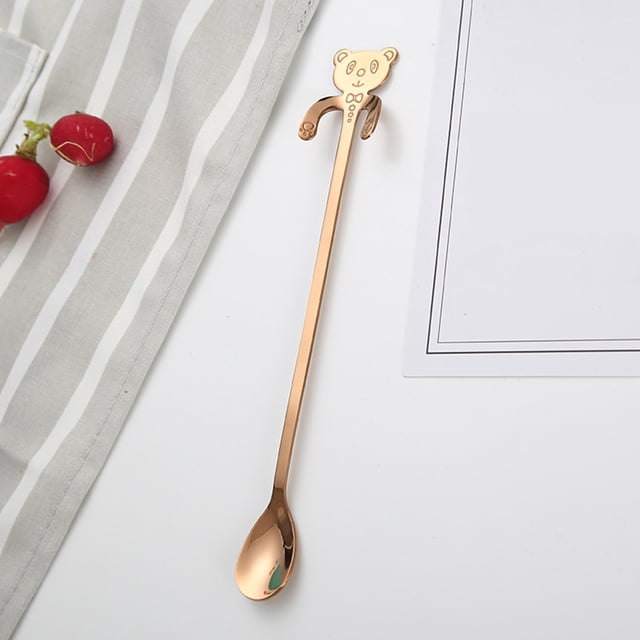 Boovnll Spoons, Hangable Stainless Steel Spoon 304 Stainless Steel Ice Spoon Stirring Spoon Cute Little Handle Coffee Spoon, Kitchen Gadgets, Plastic Spoons, Spoon
