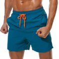 thumbnail image 1 of pitrice Men Beach Shorts Quick Dry Running Trousers Sports Bodybuilding Training Pants Solid Color Lace Up Sweatpants Blue L, 1 of 1