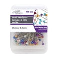 thumbnail image 1 of UNIQUE CREATIV Extra-Long Pearl Head Pins, 41 mm (1.61 in) × 0.6 mm (0.02 in), 100-Pack - Bright Mixed Colours, 100pcs, 1 of 3