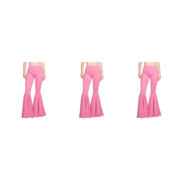 maskred Pantalon Évasé Respirant Extensible Large Application Taille Haute Rose L 3Set