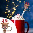 thumbnail image 4 of Couvercle de Paille de Noël Couvercle de Tasse 10mm Accessoire de Rouleau Réutilisable Bouchon de Paille Embout de Paille, 4 of 5