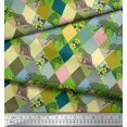 thumbnail image 2 of Soimoi Tissu Satin Modal Imprimé Léopard & Argyle Patchwork 1 Yard 42 Pouces de Large, 2 of 3