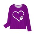 thumbnail image 4 of RXIRUCGD Chemises à Manches Longues pour Filles, Col Rond Mignon, Blouses Décontractées Élégantes (Violet, Taille : 5 Ans), 4 of 5