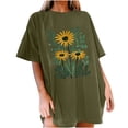 thumbnail image 2 of Offre à Durée Limitée Iumwxz T-Shirt Surdimensionné Tendance Coupe Ample T-Shirts pour Femmes Hauts Graphiques Floraux Manches Mi-Longues Col Rond Hauts pour Femmes Obtenez-le Aujourd'hui Plage, 2 of 7
