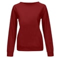 thumbnail image 4 of SNKSDGM Chandail à Col Rond pour Femmes Chandails Courts pour Femmes Femmes Quotidien Maison Extérieur Entraînement Manches Longues T-Shirt Col Rond Haut Chandail Imprimé Blouse de Rue Mode Urbaine L, 4 of 5