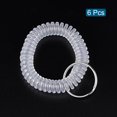 thumbnail image 3 of Unique Bargains Porte-Clés Spirale Extensible en Plastique à Ressorts de Poignet, Blanc Transparent, Lot de 6, 3 of 5