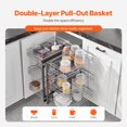 thumbnail image 3 of VEVOR 3 Tier 6 Shelf Blind Corner Pull Out Organizer Chrome Kitchen Cabinet Basket, 3 of 9