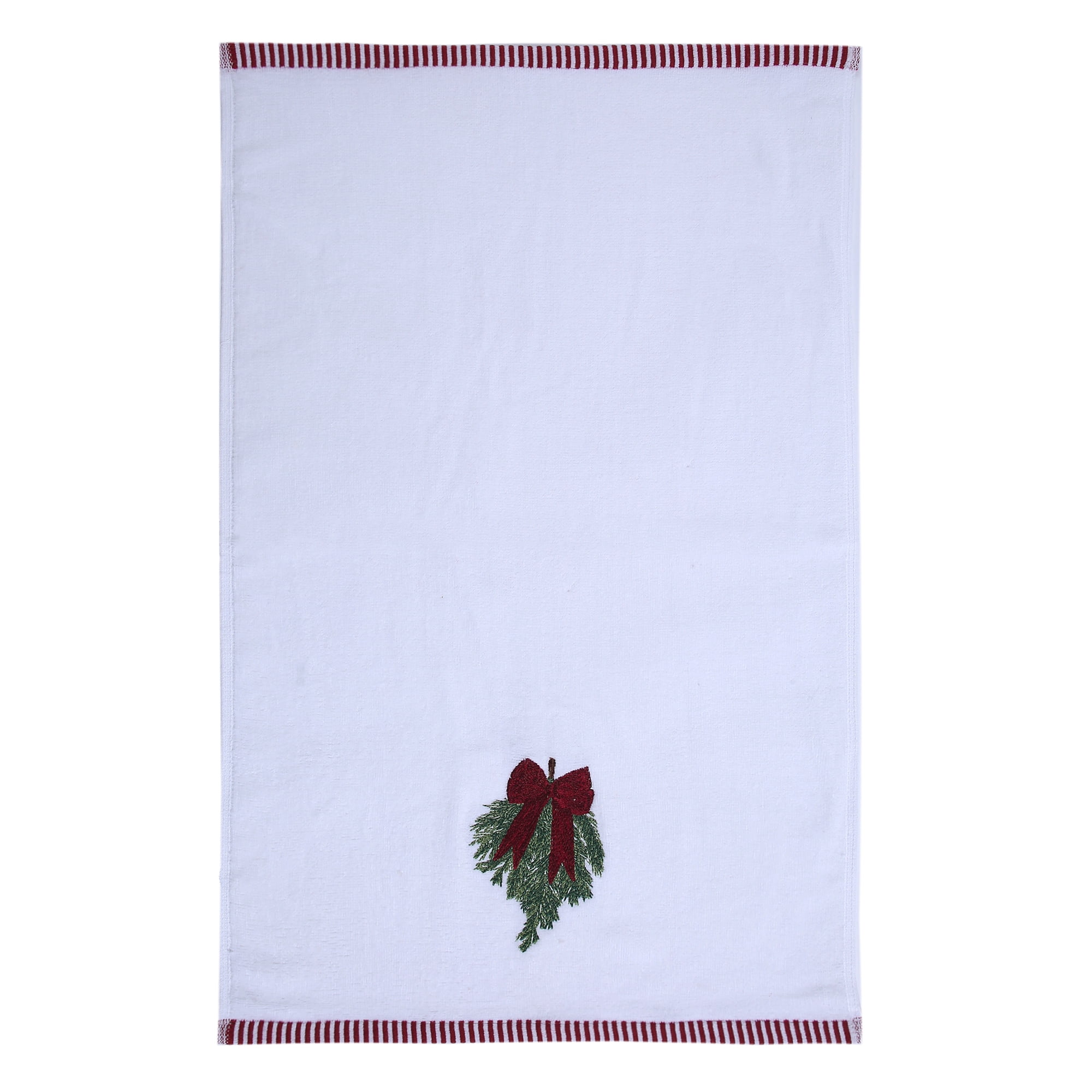 Essuie-mains brodés Tailles des arbres Holiday Time, paquet de 2