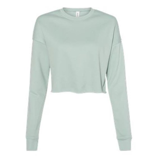 Bella Plus Canvas B53205256 Chandail Court en Molleton pour Femmes, Bleu Poussiéreux - Extra Large