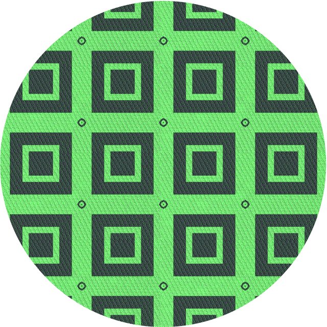 Ahgly Company Tapis Rond Lavable en Machine Intérieur Transitionnel Vert Profond, 7 Pieds Rond