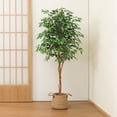 thumbnail image 3 of DR.Planzen 6 ft Artificial Ficus Tree with Natural Wood Trunk and Realistic Leaves, Fake Plant, Faux Ficus Tree for Indoor Outdoor, 3 of 9