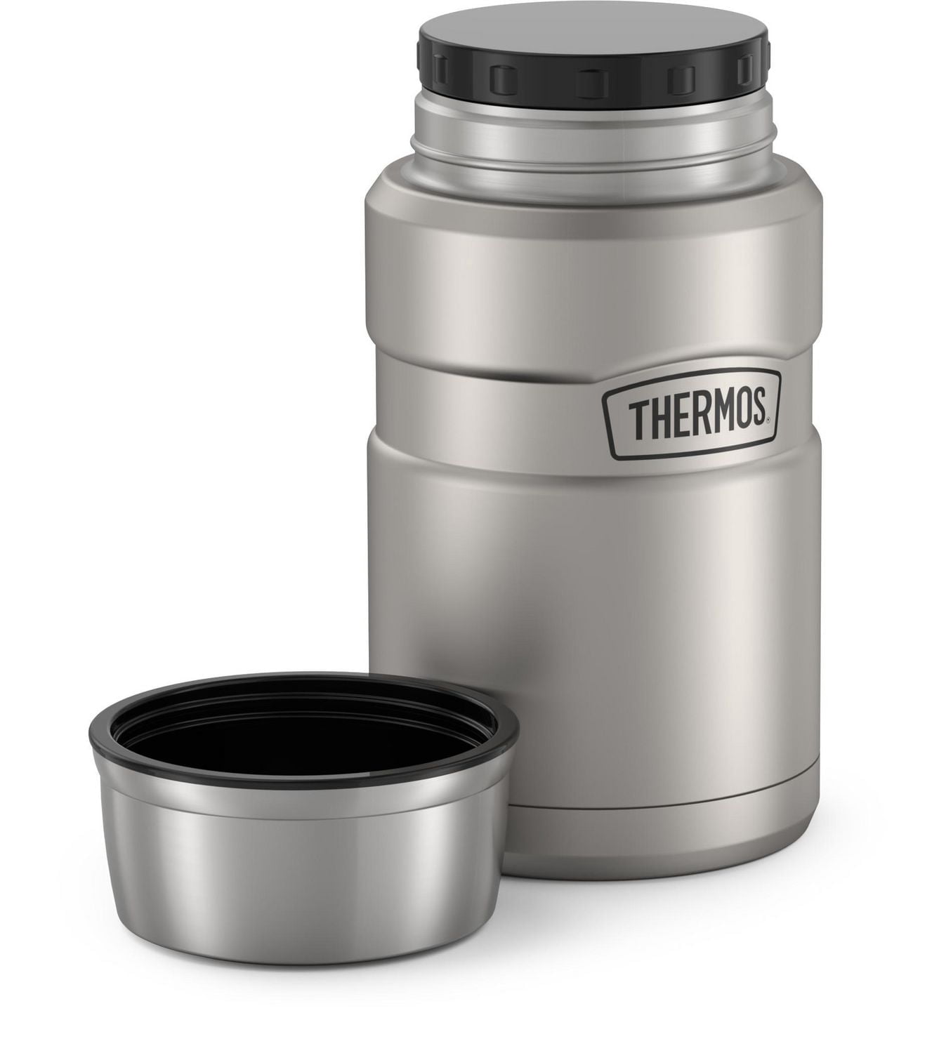 Thermos Stainless King Vacuum Insulated Stainless Steel 24 oz Food Jar with Folding Spoon. Silver