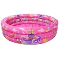 thumbnail image 1 of Amdohai 3 Rings Kiddie Pool, 48”X12”, Kids Swimming Pool, Inflatable Baby Ball Pit Pool (Pink), 1 of 7