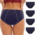 thumbnail image 2 of Culottes Menstruelles Étanches pour Femmes, Réutilisables, Confortables, Taille Mi-Haute, Hipster, Lot de 4, 2 of 7