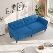 AKDSteel 89" Futon Sofa Bed, Convertible Sleeper Sofa with Adjustable Backrest & Armrest, Modern Futon Couch Bed, Loveseat Sleeper for Living Room Bedroom Apartments