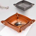 thumbnail image 2 of Boîte de Rangement Clé Multi-Usage Bouton Pression Conception Faux Cuir Bijoux de Bureau Plateau Cosmétique pour la Maison, 2 of 10