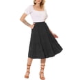 thumbnail image 2 of Unique Bargains Jupe Midi Longue Évasée à Étages avec Poches pour Femme 2 TG, 2 of 7