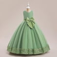 thumbnail image 2 of GDREDA Robes d'Été Décontractées pour Fille Robe à Paillettes pour Enfants Robe à Grand Nœud Robe de Demoiselle d'Honneur pour Fille Robe pour Enfants Vert Pâle, 6-7 Ans, 2 of 9