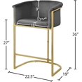 thumbnail image 5 of Meridian Furniture Donatella Grey Velvet Stool, 5 of 5