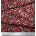 thumbnail image 2 of Soimoi Red Silk Fabric Floral & Leopard Animal Skin Print Fabric by Yard 42 Inch Wide, 2 of 3