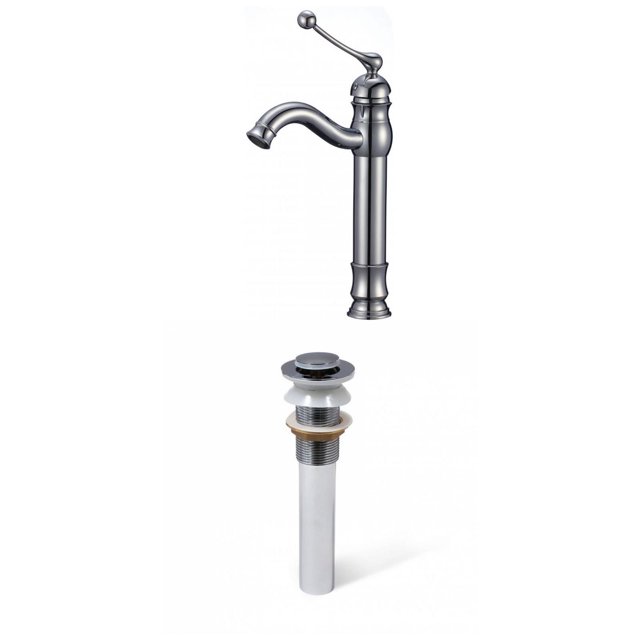 American Imaginations AI-33689 Deck Mount CUPC Approved Lead Free Brass Faucet Set In Chrome Color - Drain Incl.