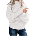 thumbnail image 2 of Ladies Mid Neck Sweater Oversize Tops Loose Long Sleeve Knit Fair Isle Sweaters Solid Color Sweater Pullover Mens Lightweight Sweater Top, 2 of 6