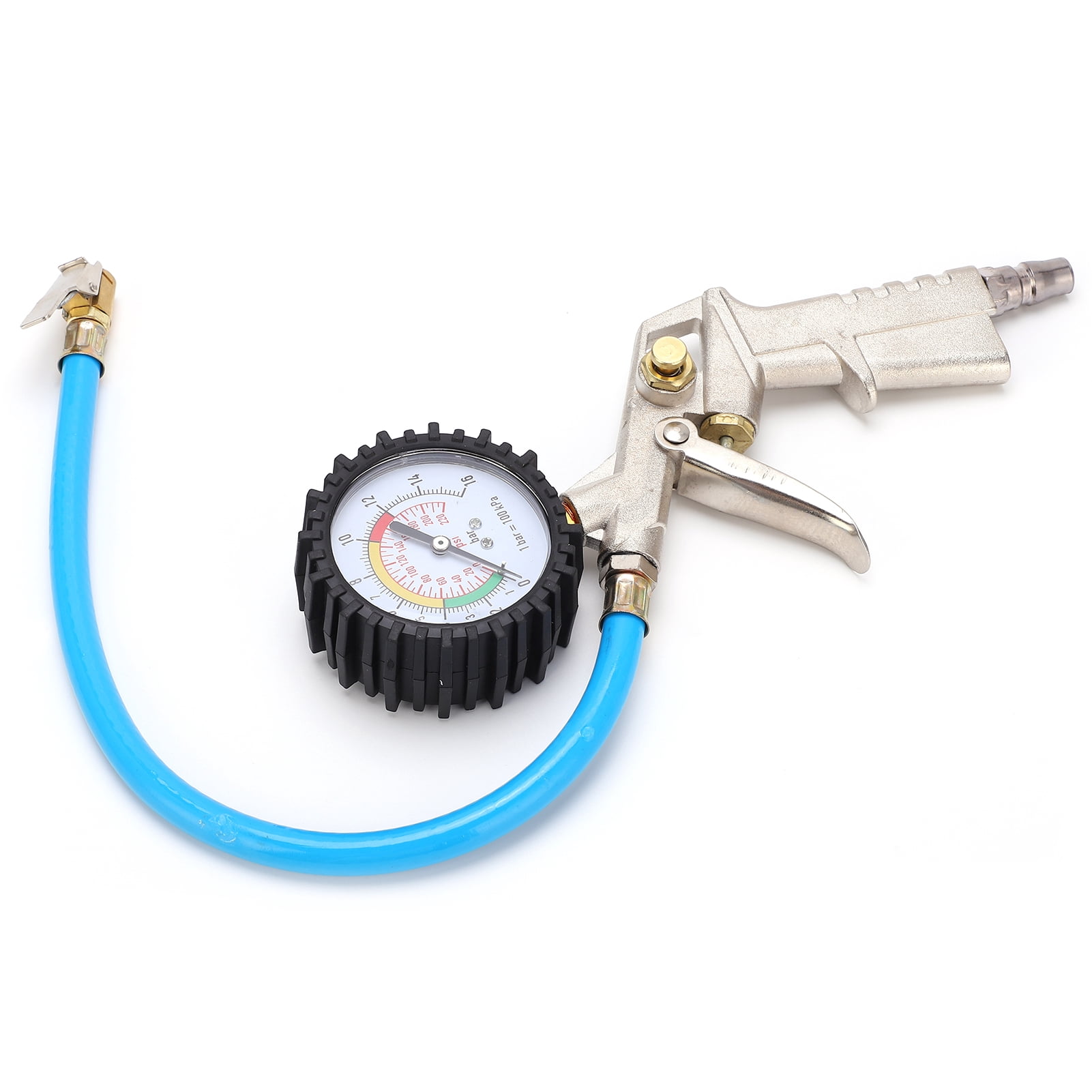 Car Tyre Inflator, Tire Inflator Pressure Gauge Inflation Deflation Zinc Alloy Universal  For Cars Trucks Motorcycles