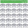 thumbnail image 2 of 100 Pieces Canning Jar Lids and Bands Set Split-type Lids with Silicone Seals Rings Leak Proof and Secure Canning Jar Caps (70mm, Silver, Bands + Lids), 2 of 7
