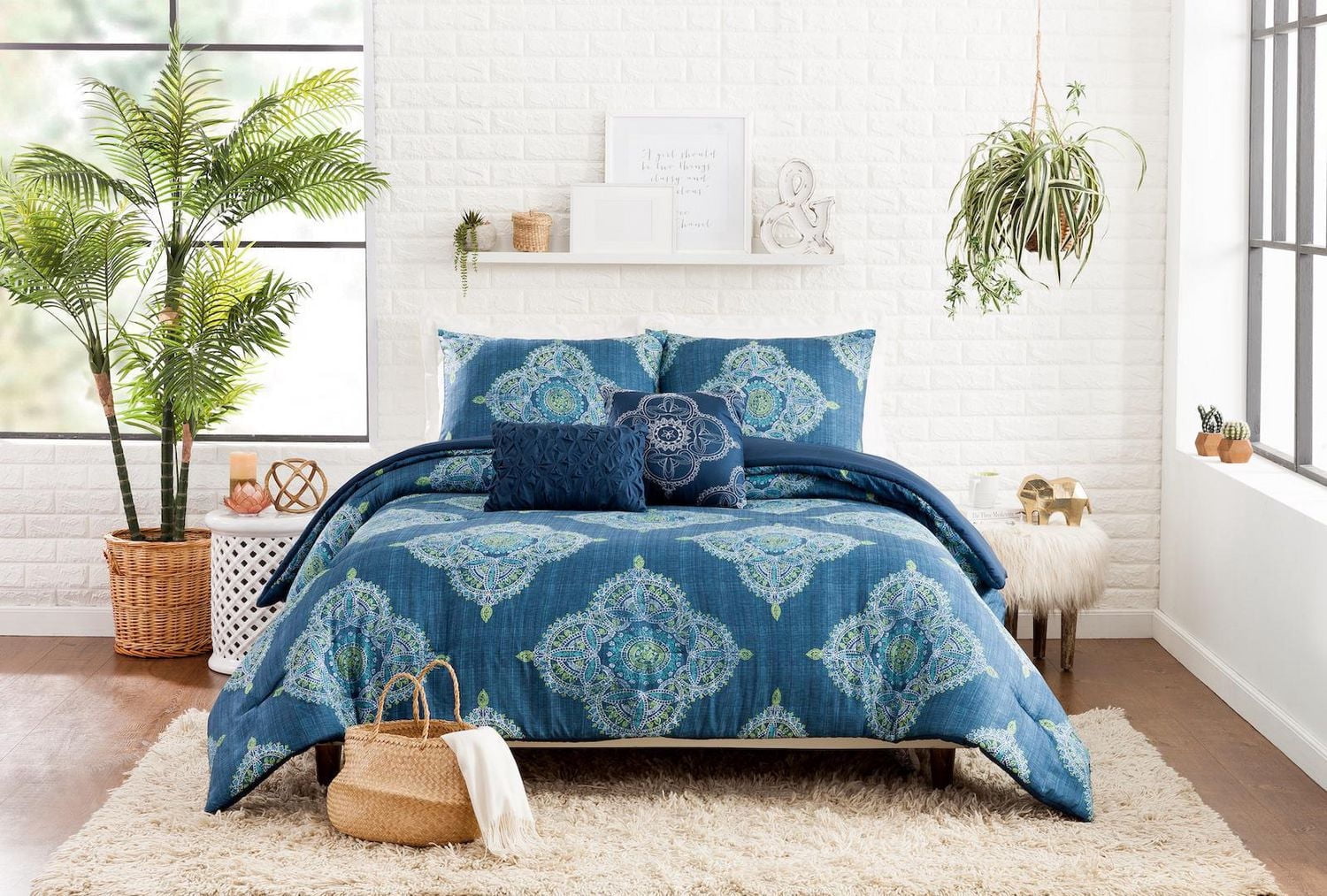 ENSEMBLE DE COUETTE JS DENIM MEDALLION 5PC TG