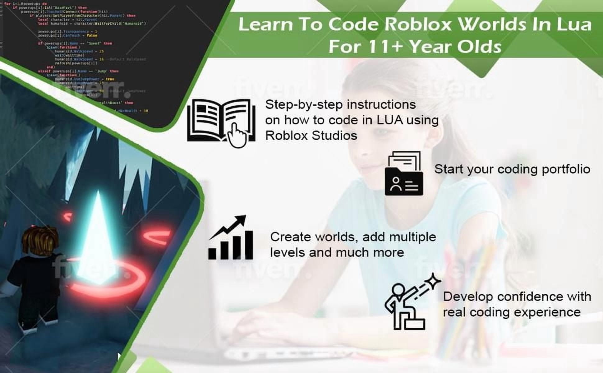 Coding for Kids - Learn to Code Roblox Worlds in Lua Course Age 11+ [Digital Download]