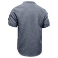 thumbnail image 5 of Kaemgyyd Men's Henley Shirts Stylish Short Sleeve Casual Button Tops Lightweight Solid Color Classic Basic Tee, 5 of 5