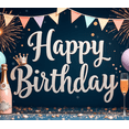 thumbnail image 4 of Colorful Balloons Happy Birthday Banner Champagne Celebration Backdrop for Birthday Party Indoor Decoration, 4 of 4