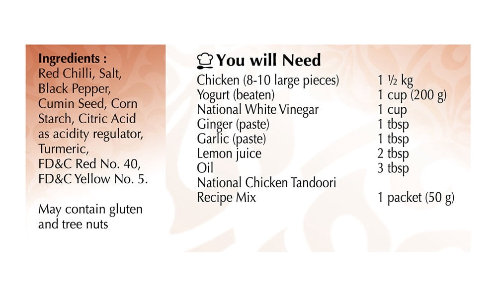 National Mélange d’épices pour poulet tandoori